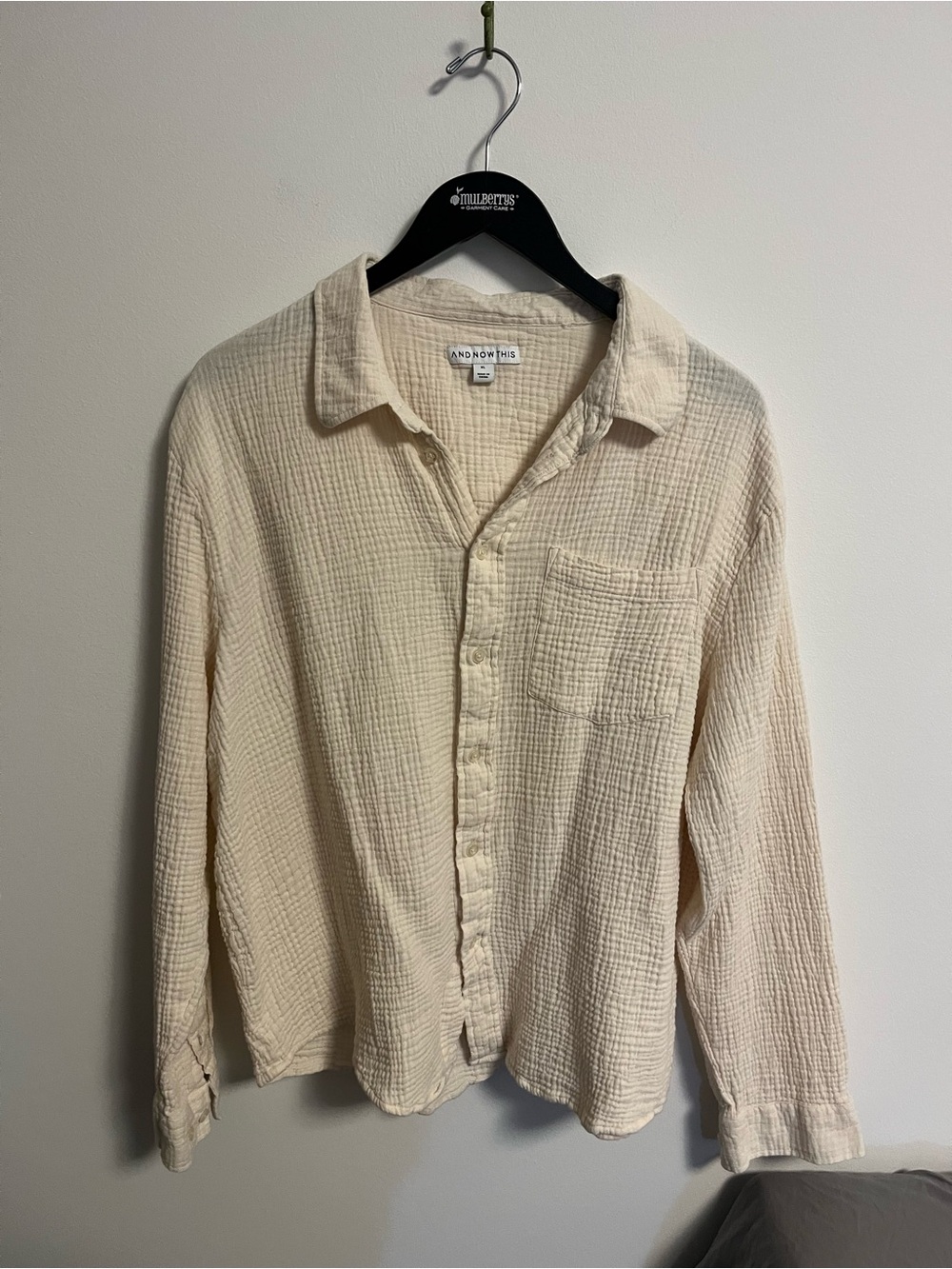 And Now This Men’s Cream Gauze Button-Up Shirt - 100% Cotton